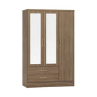 Nevada 3 Door 2 Drawer Mirrored Wardrobe - Furniture Network