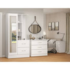 Nevada 1 Door Open Shelf Mirrored Wardrobe - Furniture Network