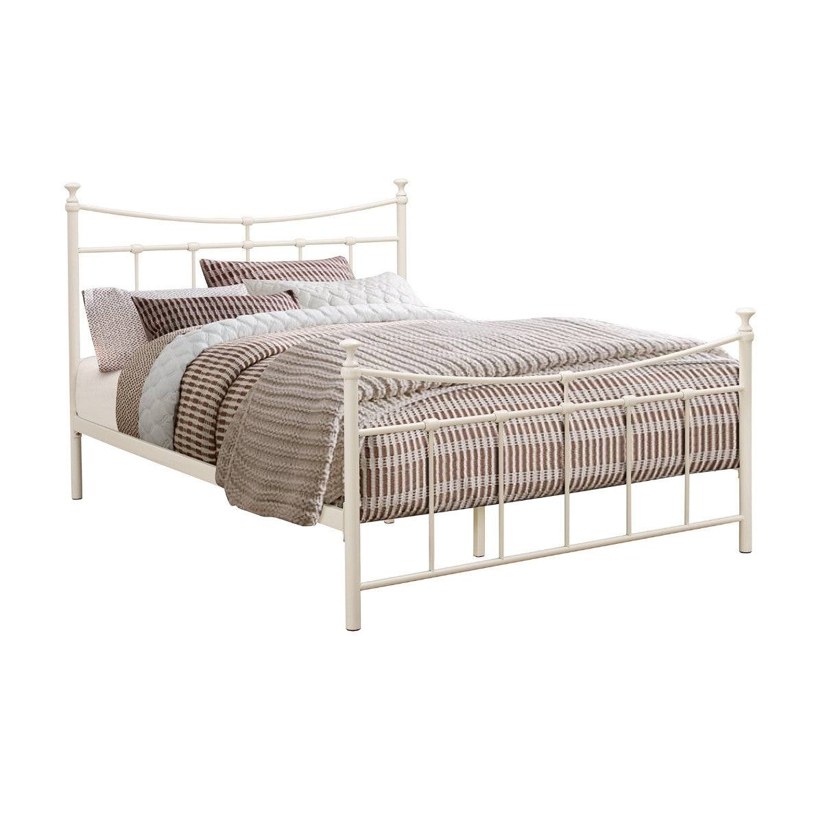 Emily Cream or Black Metal Bed - Single, Queen, Double - Furniture Network