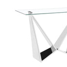 Konya Silver Clear Glass Console Table - Furniture Network