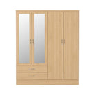 Nevada 4 Door 2 Drawer Mirrored Wardrobe - Furniture Network