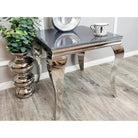 Louis Marble or Glass Lamp Table with Stainless Steel Legs - Furniture Network