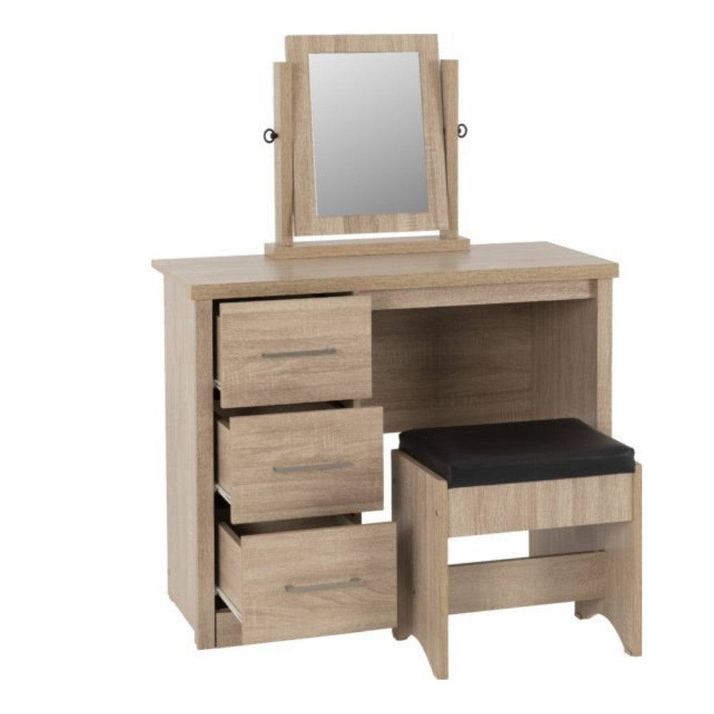 Lisbon 3 Piece Dressing Table Set with Mirror - Furniture Network