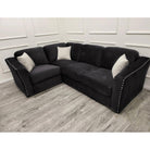 Lincoln 4 Seater Modular Corner Sofa, Grey, Black, or Blue Velvet - Furniture Network