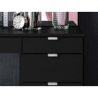 Ava 5 Drawer Dressing Table with Mirror - White or Black - Furniture Network