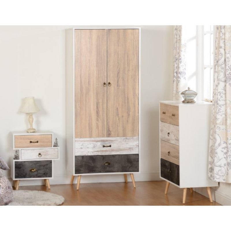 Nordic Style 2+2 Drawer Chest in Beige - Furniture Network