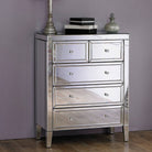 Valencia Mirrored Glass 3+2 Drawer Chest - Furniture Network