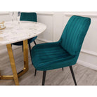 Dido Velvet Dining Chair - Teal Blue, Green, Black, Cream - Furniture Network