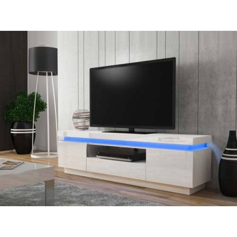 Polaris Large LED TV Unit in White - Furniture Network