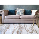 Aurora Linea Metallic Abstract Rug in Cream & Rose Gold - Furniture Network