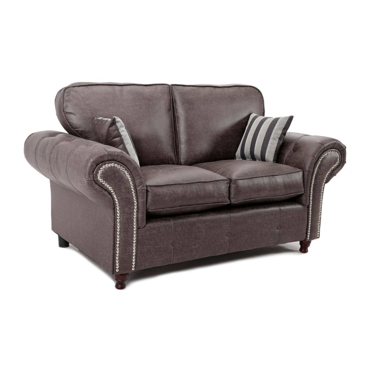 Oakland Leather 3+2 Sofa Set (Dark Brown) - Furniture Network