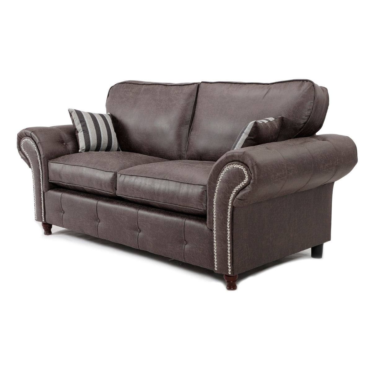 Oakland Leather 3+2 Sofa Set (Dark Brown) - Furniture Network