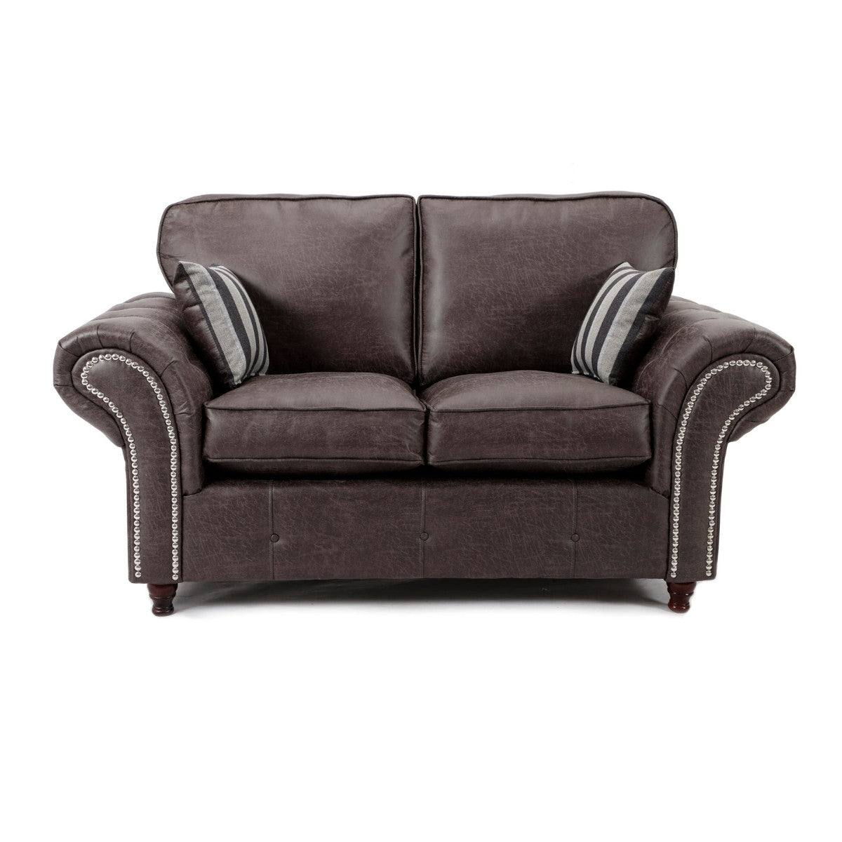 Oakland Leather 3+2 Sofa Set (Dark Brown) - Furniture Network