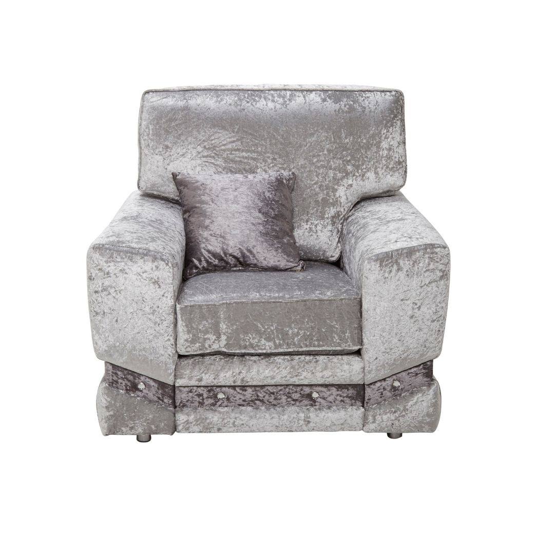 Glitz Crushed Velvet Sofa Collection - 3 Seater, 2 Seater, Sofa Set, Armchair, Footstool - Furniture Network