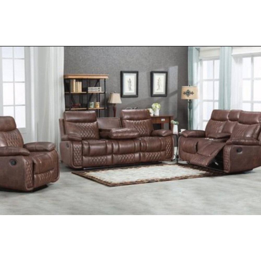 Atlanta Leather Recliner Corner Sofa, Grey or Brown - Furniture Network