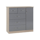 Nevada 5 Drawer Low Wardrobe - Furniture Network