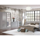 Lynx 2 Door Sliding Mirrored Wardrobe in Grey - Furniture Network