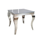 Louis Marble or Glass Lamp Table with Stainless Steel Legs - Furniture Network