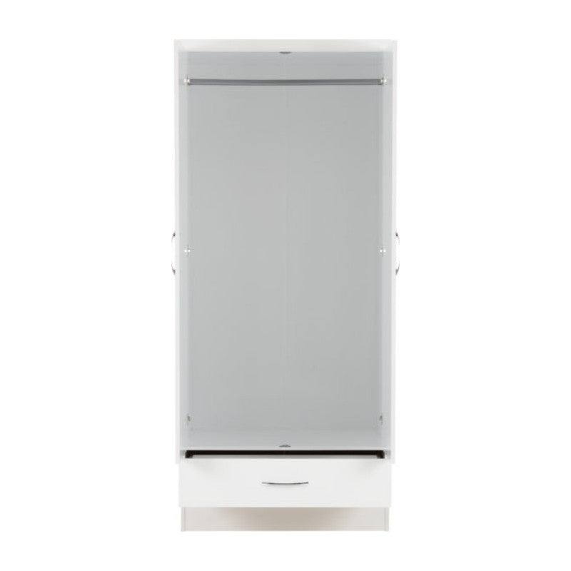 Nevada 2 Door 1 Drawer Mirrored Wardrobe - Furniture Network