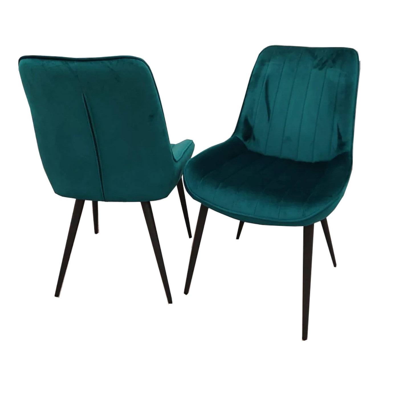 Dido Velvet Dining Chair - Teal Blue, Green, Black, Cream - Furniture Network