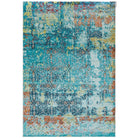 Amelie Vintage Abstract Pattern Blue Multi Colour Rug - Furniture Network