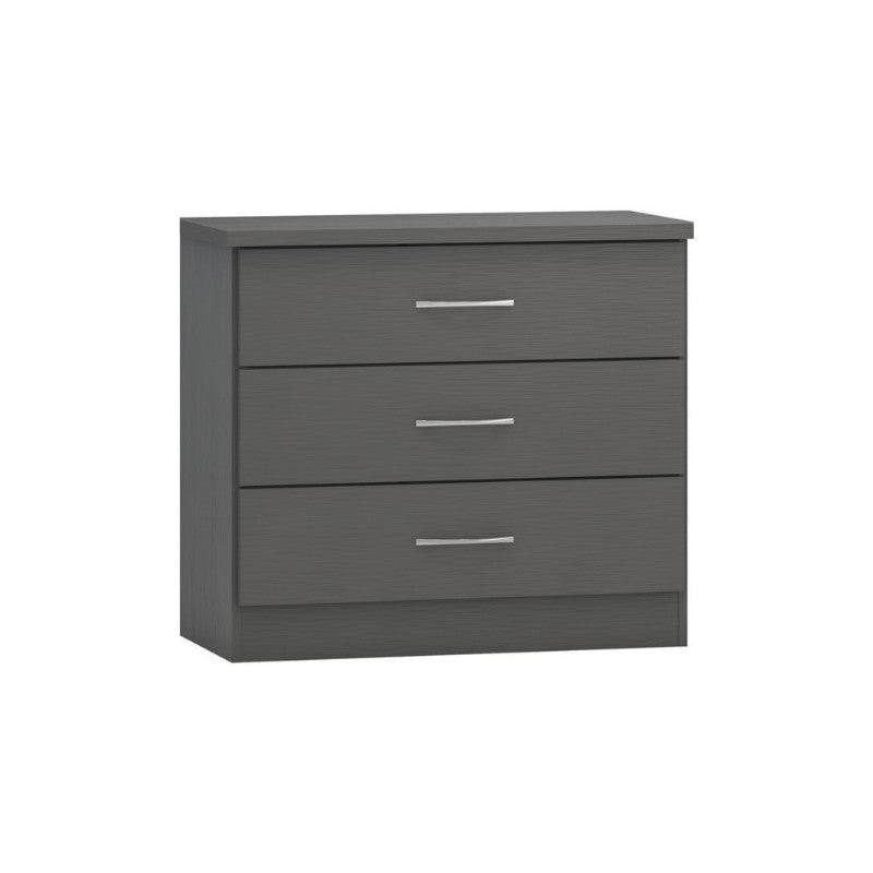 Nevada 3 Drawer Chest (Nightstand / Bedside) - Furniture Network