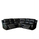 Valencia Recliner Corner Sofa in Black Leather - Furniture Network