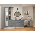 Nevada 1 Door Open Shelf Mirrored Wardrobe - Furniture Network