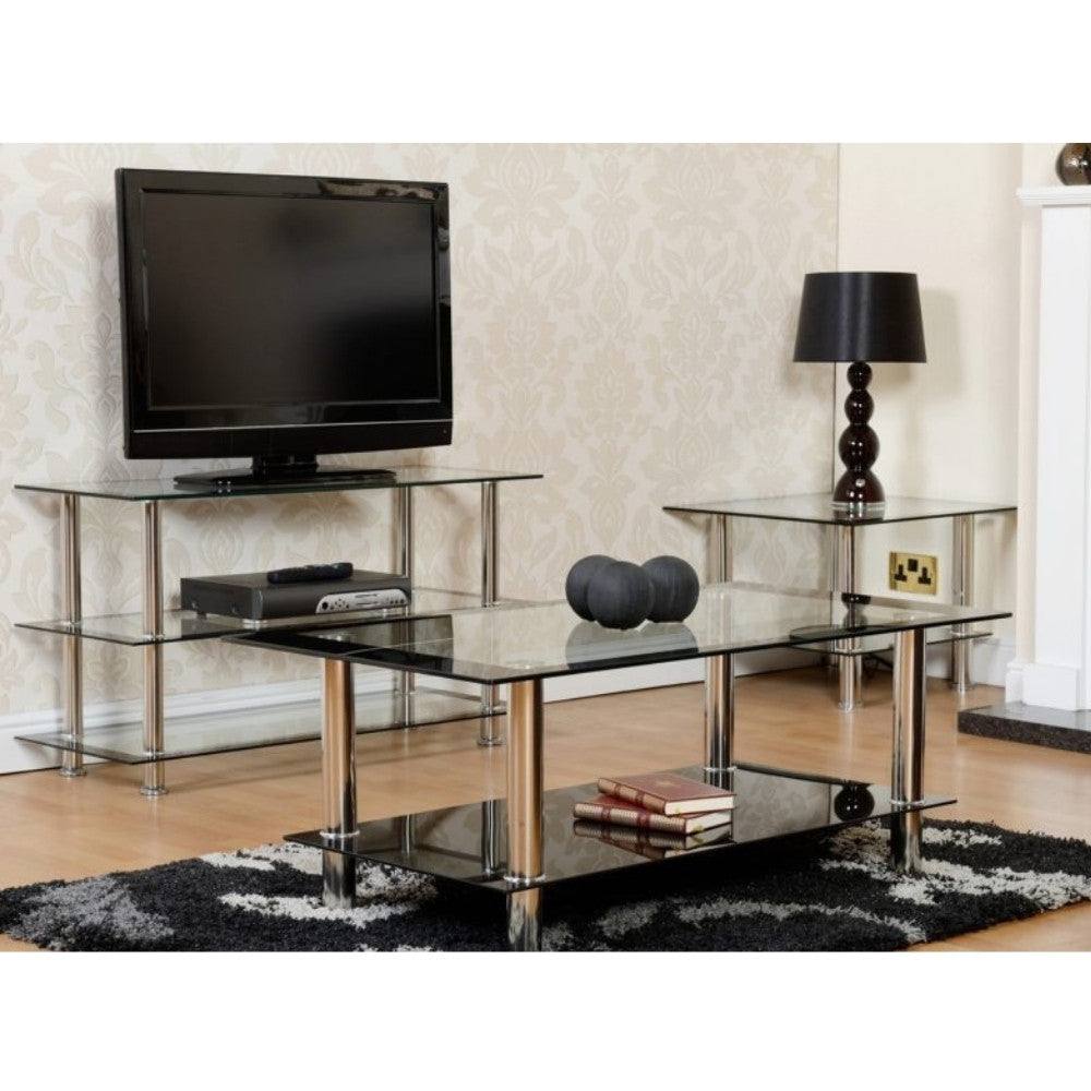 Harlequin Black Glass Coffee Table - Furniture Network