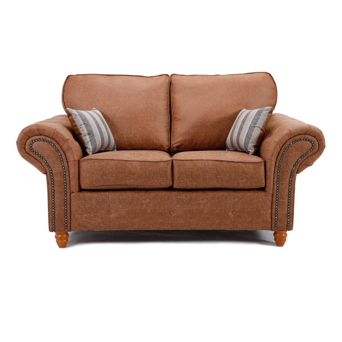 Oakland Leather  3+2 Sofa Set (Tan) - Furniture Network