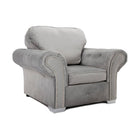 Oakland Full Back 3+2 Sofa Set in Grey Velvet - Furniture Network