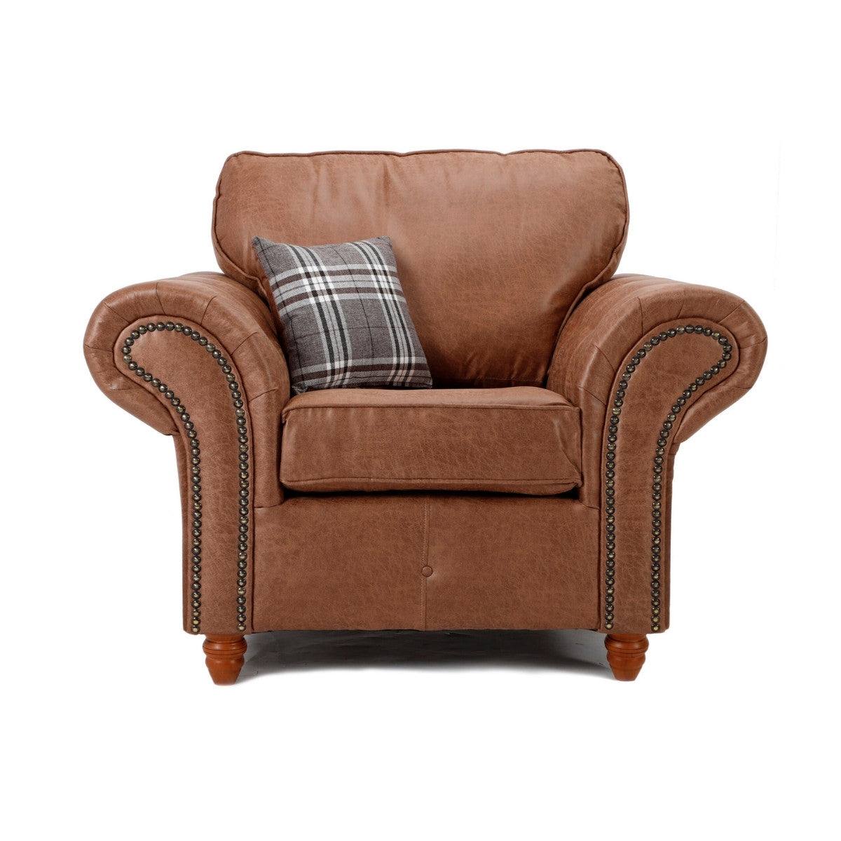 Oakland Leather  3+2 Sofa Set (Tan) - Furniture Network