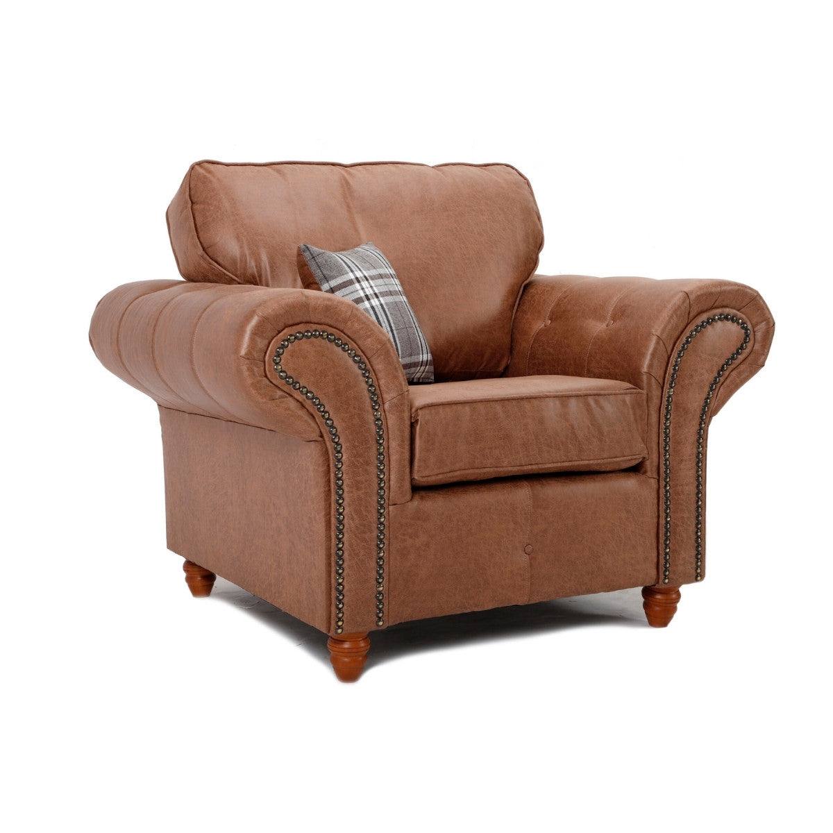 Oakland Leather  3+2 Sofa Set (Tan) - Furniture Network