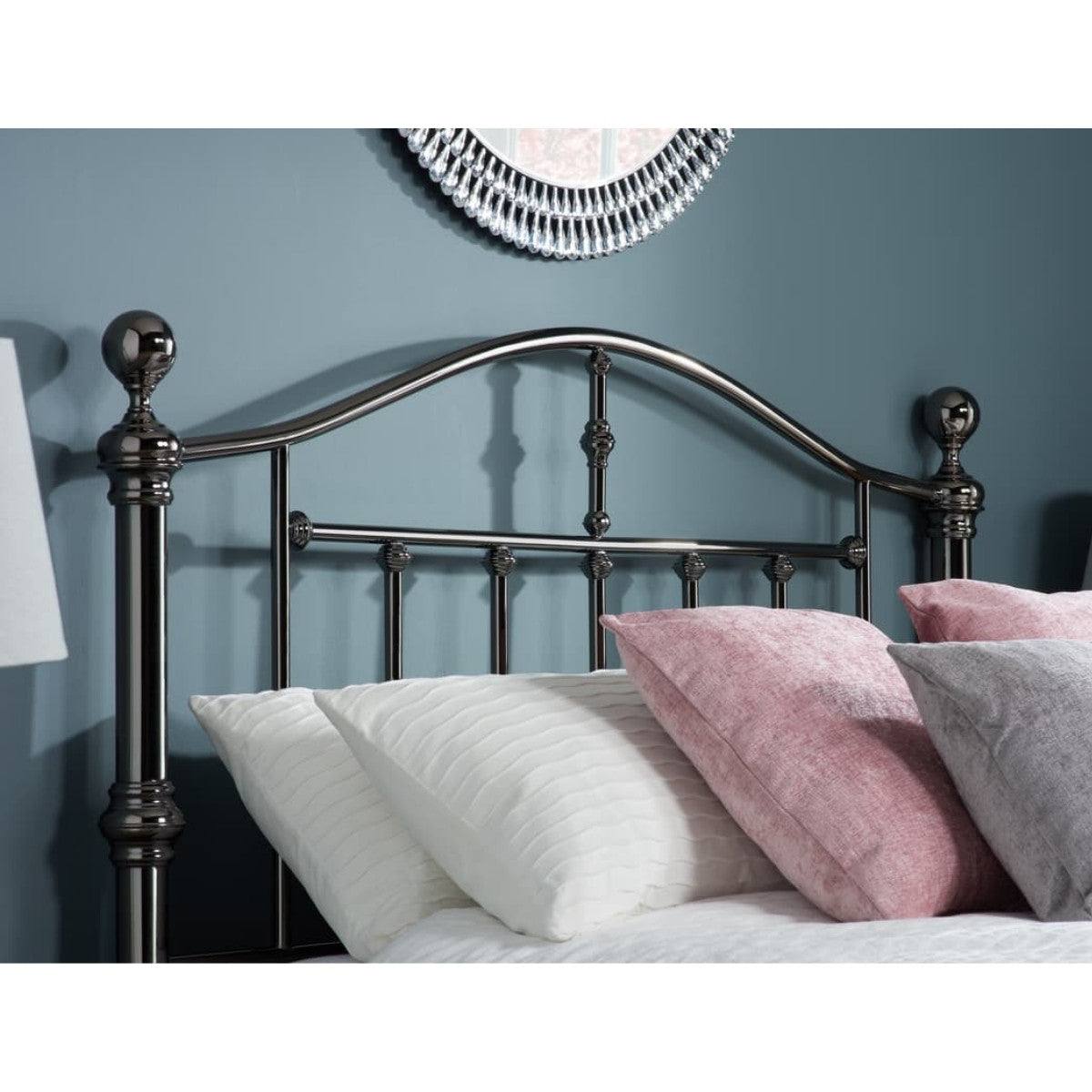 Victoria Black Metal Bed - Double or King Size - Furniture Network