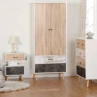 Nordic 2 Door 2 Drawer Wardrobe in Beige - Furniture Network