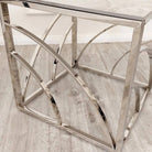 Stella Chrome Lamp Table with Stomach Ash Sintered Stone Top - Furniture Network