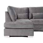 London U-Shape Sofa in Grey Velvet - Furniture Network