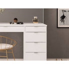 Ava 5 Drawer Dressing Table with Mirror - White or Black - Furniture Network