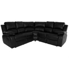 Valencia Recliner Corner Sofa in Black Leather - Furniture Network