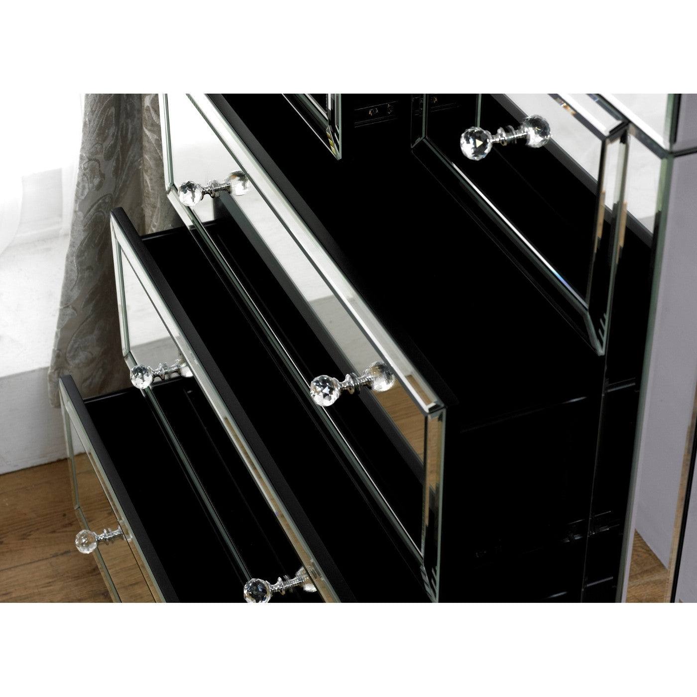 Valencia Mirrored Glass 3+2 Drawer Chest - Furniture Network