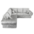 Tangent Corner Sofa in Black or Silver Crushed Velvet - Furniture Network