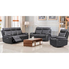 Atlanta Leather Recliner Corner Sofa, Grey or Brown - Furniture Network