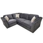 Lincoln 4 Seater Modular Corner Sofa, Grey, Black, or Blue Velvet - Furniture Network