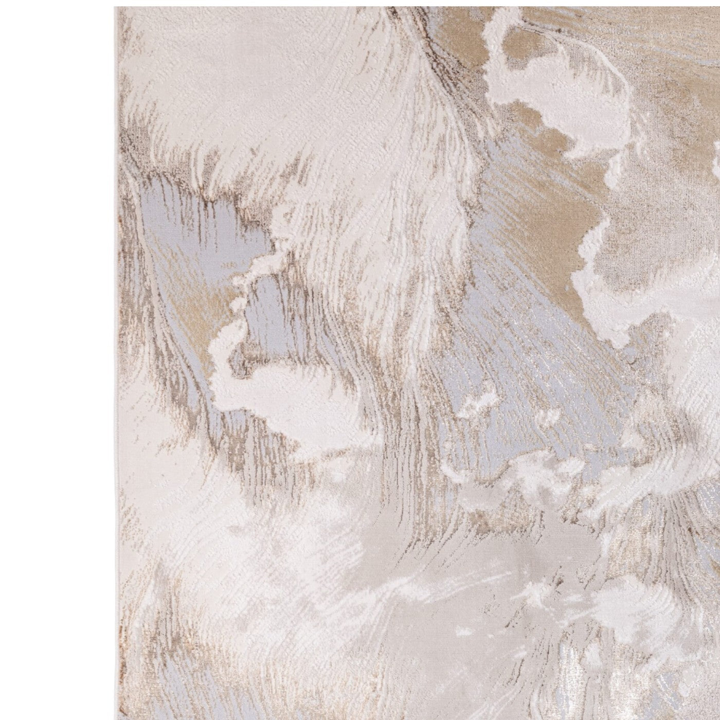 Aurora Etch Metallic Abstract Rug in Grey & Beige - Furniture Network