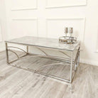 Stella Chrome Coffee Table with White Marble Sintered Top - Furniture Network