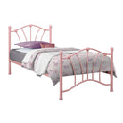 Sophia Pink or Cream Single Metal Bed - Furniture Network