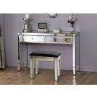 Valencia Mirrored Dressing Table Stool - Furniture Network