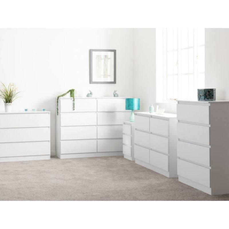 Malvern 8 Drawer Chest (White, Black, Brown, Grey) - Furniture Network