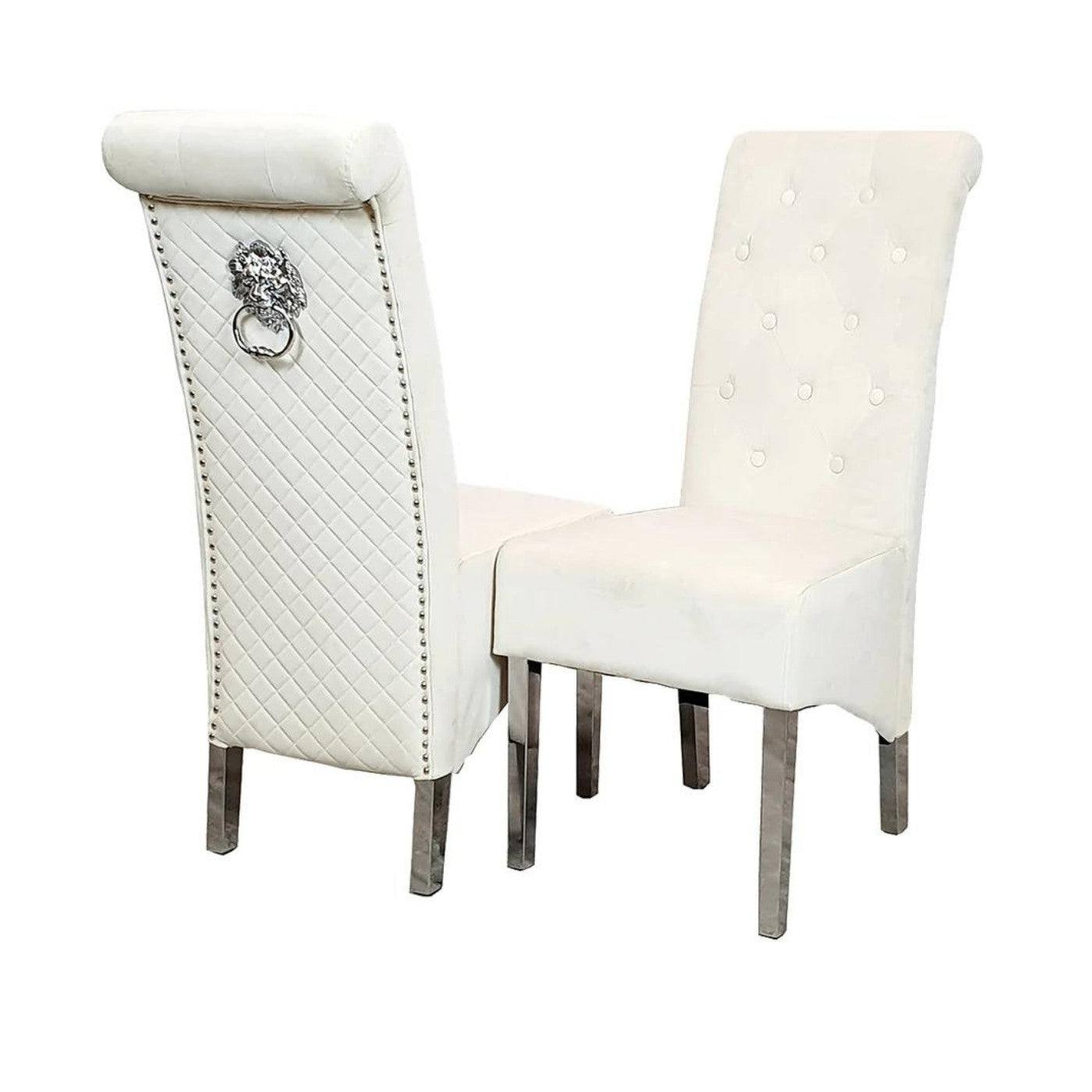 Emma Dining Chair with Lion Knocker & Quilted Back - Furniture Network