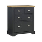 Toledo 2+2 Drawer Chest in White or Black with Oak Effect Top - Furniture Network